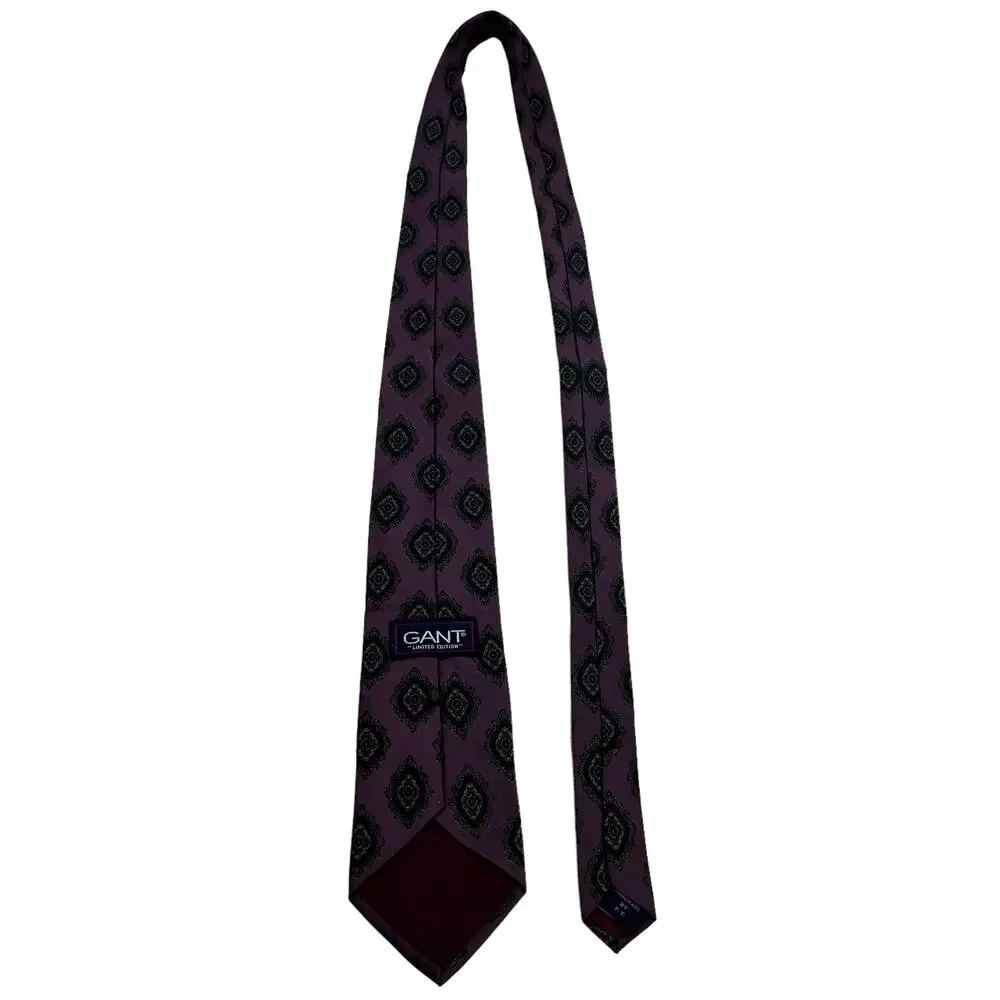 Gant Neck Tie One Size Limited Edition Purple Gold Diamond Silk Business Career